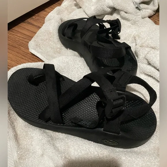 Chaco Mens Size 11 Black Strappy Textile Sport Sandal Flat Comfort
Shoes Hiking - Picture 11 of 16